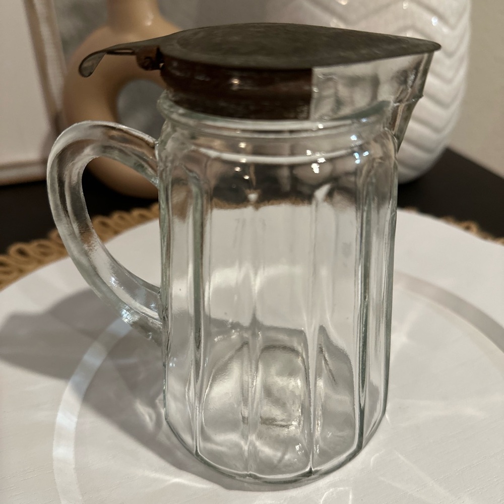 Vintage Glass Syrup Jar